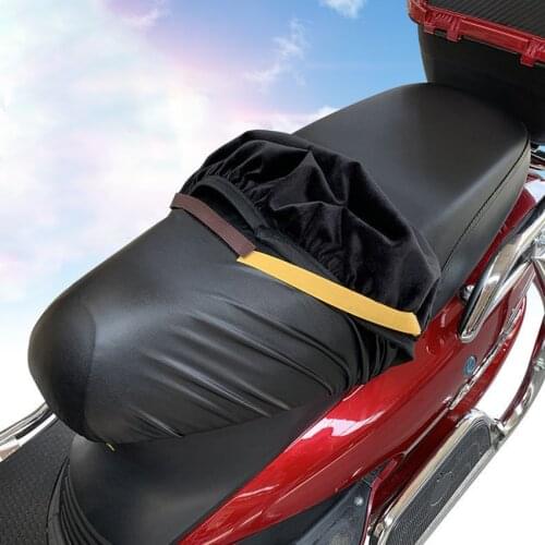Motorcycle Scooter Moped Seat Cover Seat Protection Waterproof Rainproof Cushion Double Sided Leather and Suede Fabric, Black