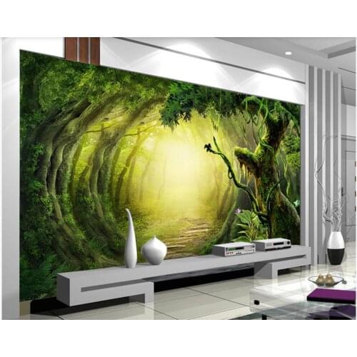 Custom photo mural on the wall 3d wallpaper Dream Forest Trail home decor living room wallpaper for walls 3 d in rolls