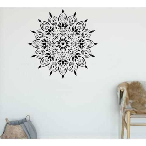 Wall Stickers Mandala Stencil Indu Large Reuseable Medallion Stencil by CraftStar meaningful wall decoration Y161