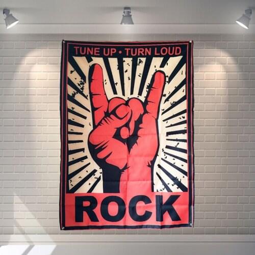 "ROCK " Pop Band Poster Cloth Flags Wall Stickers Hanging paintings Billiards Hall Studio Theme Home Decoration