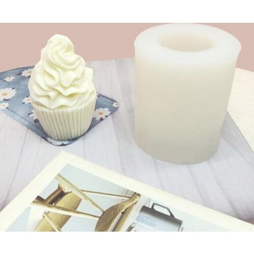 2021 New Ice Cream Shape Candle Silicone Mold DIY Handmade Cake Chocolate Making Model Aroma Candle Handmade Soap Mold