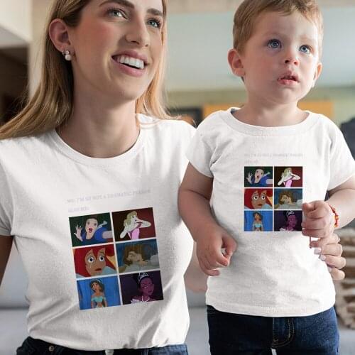 Summer New Products Disney Princess T-shirts Fashion Kawaii Family Clothes Short Sleeve Casual Comfortable Adult Unisex T Shirts