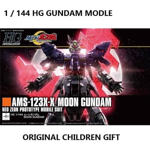 BANDAI ORIGINAL MOON GUNDAM Model HG 1/144 AMS-123X-X Moon GUNDAM Mobile Suit Assemble Model Action Figures