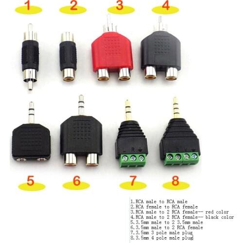 RCA Male to Male Female AV Jack RCA Plug Video Plug Converter Adapter DIY Audio Cable CCTV Camera Security System L19