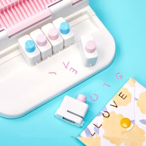 Puncher 26 English Letter Puncher Embossing Machine Gift Tag Paper DIY Bookmark Manual Puncher for Scrapbooking Craft