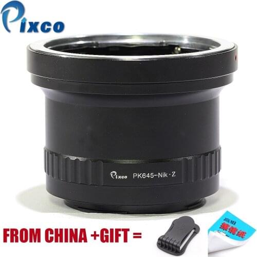 Pixco 645-For Nikon Z, Lens Mount Adapter Ring for Pentax 645 Lens to Suit for Nikon Z Mount Camera, Z6, Z7+Gifts