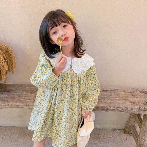 Girls Dress Floral Pattern Girl Child Dress Casual Style Children Party Dresses Spring Autumn Clothes For Girls