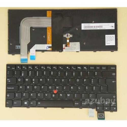 Portuguese PT Keyboard for Lenovo Thinkpad T460P ( 20FW 20FX), T470P (20J6 20J7), 00UR417 00UR377 01EP490 01EP449 Backlit, Black