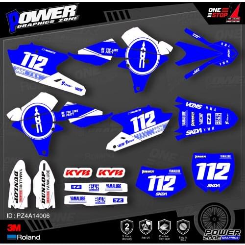 PowerZone Custom Team Graphics Backgrounds Decals 3M Stickers Kit For YAMAHA 14-18 YZ250F 15-18 YZ250FX WRF250 14-17 YZ450F 006