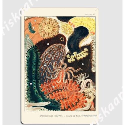Vintage Barrier Reef Sea Life Illustration Metal Sign Painting Décor Cinema Garage Funny Party Tin sign Poster