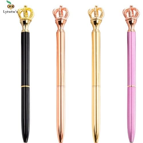 1 PCS Lytwtws Creative Multicolor Dream Crown Ballpoint Pen Business Metal Office Rotate Pens School Stationery Office Supplie