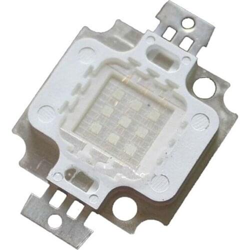 10pcs/lot 10W Square Base Bright Green 520nm SMD LED Light Bulb Lamp Parts 9.6V 900mA
