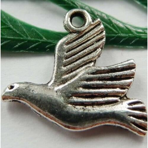 Vintage Silver Cute Bird Charms Pendants For Jewelry Making Findings Bracelets Handmade Accessories DIY Gifts 10PCS Z2533