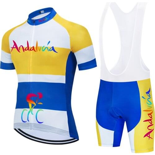2021 Summer Cycling Jersey Andalucia 20D Bib Set MTB Bicycle Clothing Breathable Bike Clothes Wear Mens Short Maillot Culott