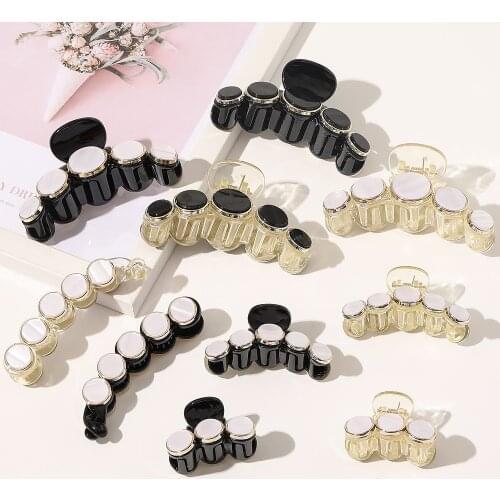 2021 New Extravagant Large Exquisite Classic Imitation Marble Hair Claw Barrettes Hairpin for Women Girls Accessories Headwear