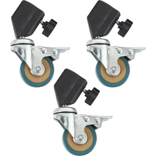 3PCS 22mm Photo Studio Universal Caster Wheel Tripod Pulley Heavy Duty for Light Stands/Studio Boom