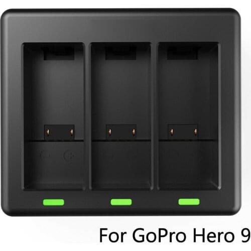3 Ways For Go-Pro Hero9 Black Battery Charger LED Light Charging Box Sports Action Video Cameras Accessories