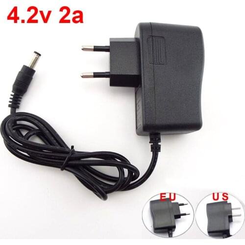 4.2V 2A Adapter Power Supply Charger DC 5.5MM*2.5MM 110-220V for 18650 Lithium Battery EU/USPlug