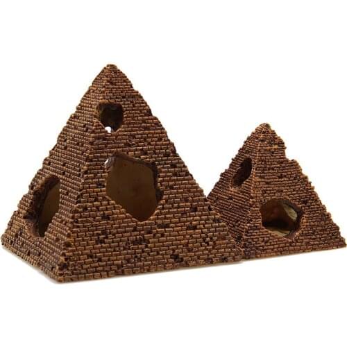 Aquarium Shrimp Fish Shelter Simulation Pyramid Aquatic Supplies Crafts Fish Tank Resin Landscape Ornaments Aquarium Accessories