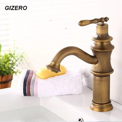 Antique Bathroom Basin Faucet Bronze Mixer Tap Vanity Sink Faucet Single Hole Cold And Hot Bathroom Basin Mixer Crane ZR163