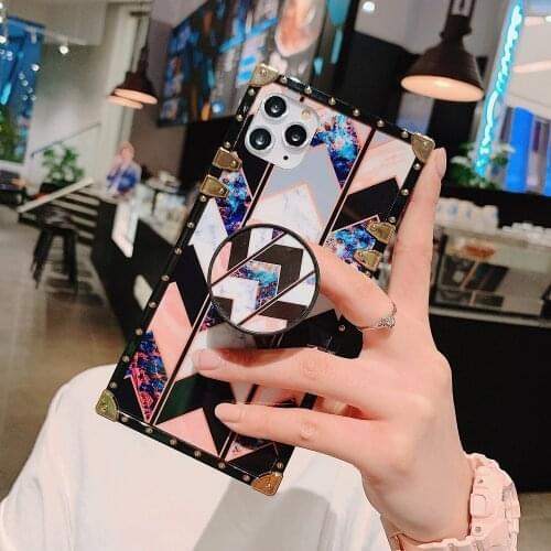 Luxury 3D Blu-ray Square Phone Case For Samsung A10 A20 A30 A50 A60 A10s A20s A40s M10 M20 M30s M40 M60s Ring Holder Back Cover