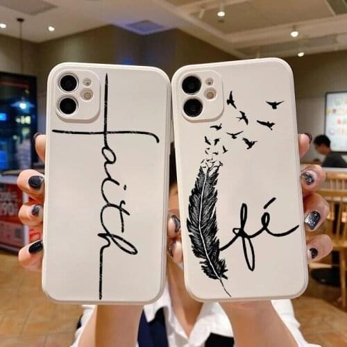 Faith Christian Religious Jesus Soft silicone Phone Case For iPhone SE 12mini 12pro 11pro Max 7 8 Plus XR X Max white TPU cover