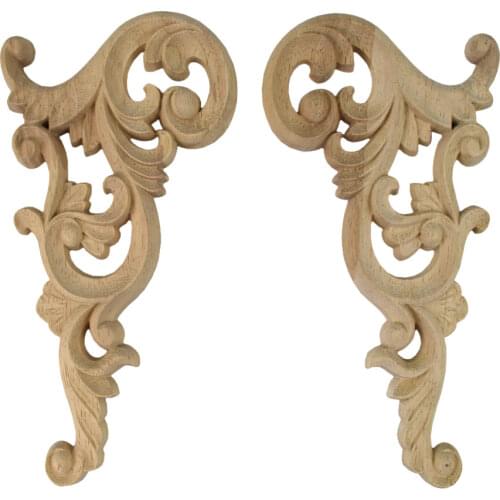 Wood Appliques Woodcarving Decal Carved Furniture Vintage Home Decor Decoration Maison Accessories Figurines Miniatures