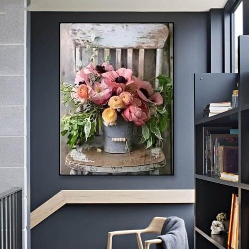 Diy Handwork Diamond Mosaic 5D Diamond Painting "Flowers chair" picture of Rhinestones Full Diamond Embroidery Sale Decor TY164