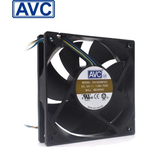 For AVC DS12025B12U 12025 120mm 12V 1.05A PWM large air volume case cooling fan 10pcs/lot