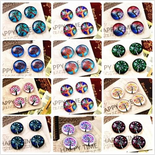 Hot Sale 20pcs 12mm Handmade Photo Glass Cabochons (Tree series)
