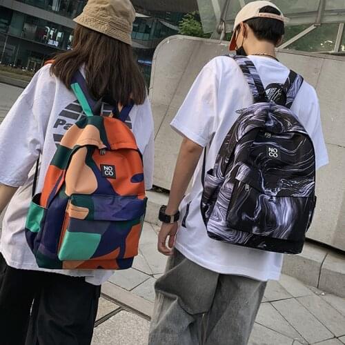 Camouflage Trend Travel Backpack Women Men Harajuku School Backpacks Bag for Teens Female Waterproof School Bags Korean Ladies