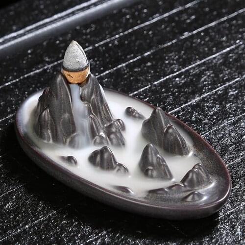 Ceramic Backflow incense burner home indoor aromatherapy burner creative ornaments incense stick agarwood crafts Home Decor