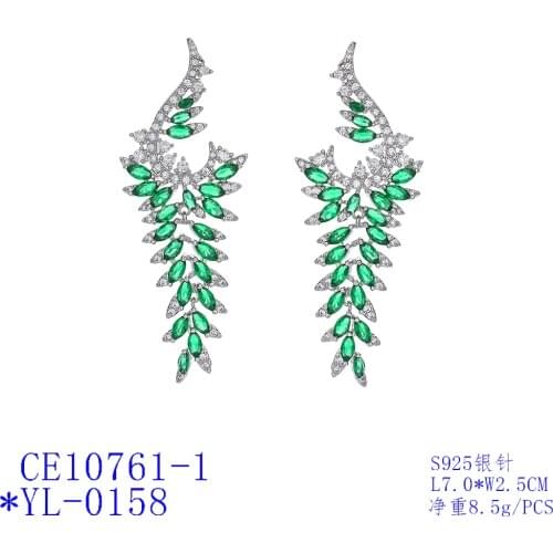 Classic Cubic Zircon Branches Earrings for Wedding, Crystals Dangle Earring for Bride, Women Girl Gift CE10761