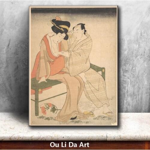 Classical Japan kimono women man lover oil painting canvas painting printings printed on canvas wall art decoration picture