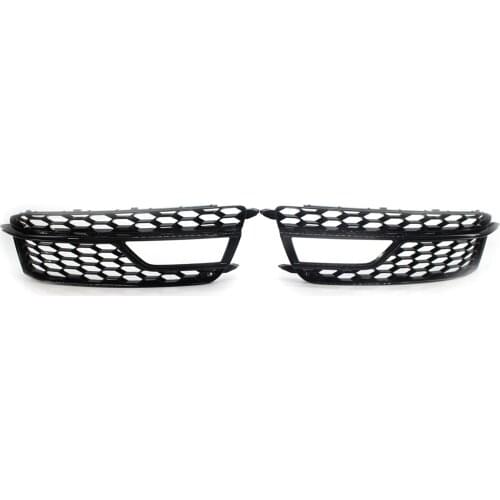 Front Bumper Lower Grille Trim Fog Lamp Cover Honeycomb Fog Light Lamp Cover Grill Glossy Black Replacement for Aud S5 13-17