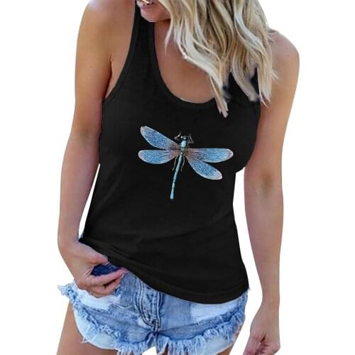 2021 Summer Elegant Clothes Women Geometric Pattern Print Tank Tops O Neck Sleeveless Shirt Casual Loose Vest Top Streetwear