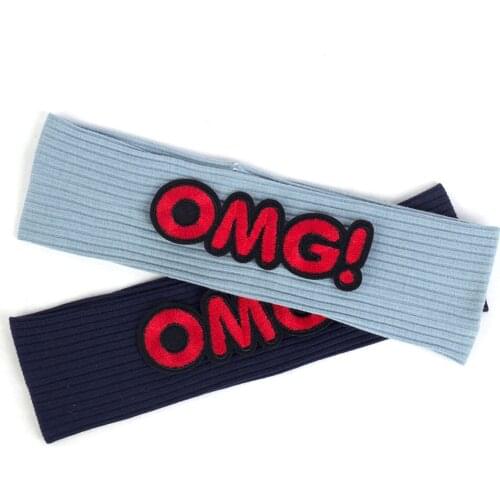 Fashion OMG Letter Headband For Baby Girls Boys Ribbed Hairband Elastic Flat Toddler Kids Striped Turban Hair Accessories