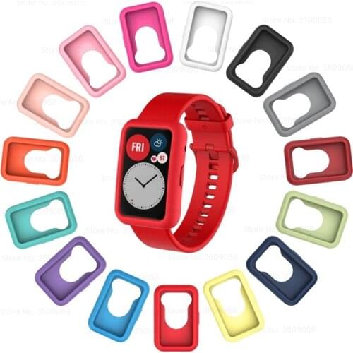 Soft Protective Cover For Huawei Watch Fit Case Protector Frame Bumper Shell Silicone Cases For Huawei WatchFit Accessories