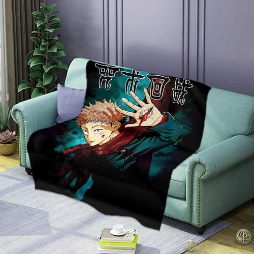 Anime Blanket Jujutsu Kaisen Printed Pattern Soft Comfortable Blankets Flannel Printing Blankets Rug Carpet for Sleeping Nap