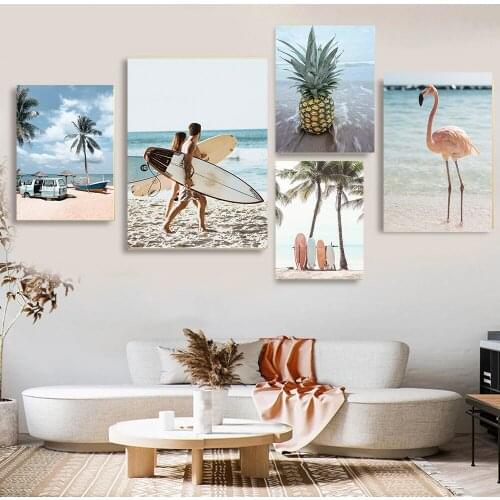 CHENISTORY Diy Oil Painting By Numbers Coconut Palm Paint Canvas Picture Hand Painted Pictures Beach Scenery Modern Home Decor G