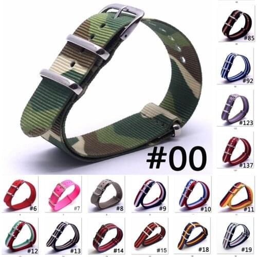 New 100Pcs/set Nato Nylon Strap 16mm 18mm 20mm 22mm 24mm Army Sport Woven Watchband Substitute DW Fabric Wristband