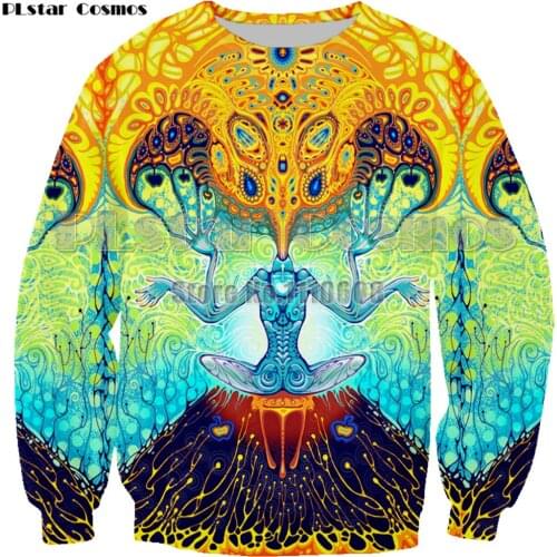 Newest Fashion sweatshirt Hoodies Psychedelic Artwork Rainbow 3D Print Trippy pullover Hoodies Men women Plus Size