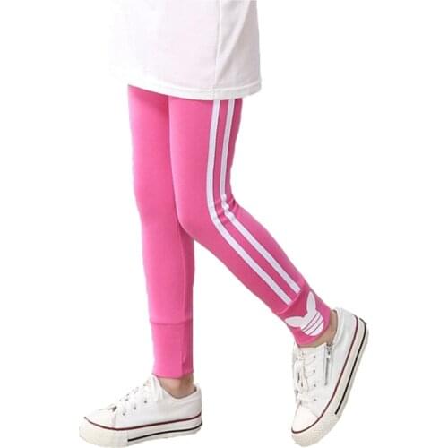 Spring autumn cotton girls leggings vertical stripe toddler kids sport pants 3-12Years