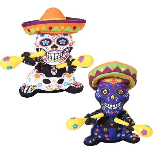 Halloween Plush Toys Sand Hammer Ghost Animated Dancing Ghost Dolls Electric Funny Children Toys Halloween Toy