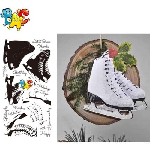 Skating shoes Transparent Clear Stamps for DIY Scrapbooking/Card Making/Kids Christmas Fun Decoration Supplies and die