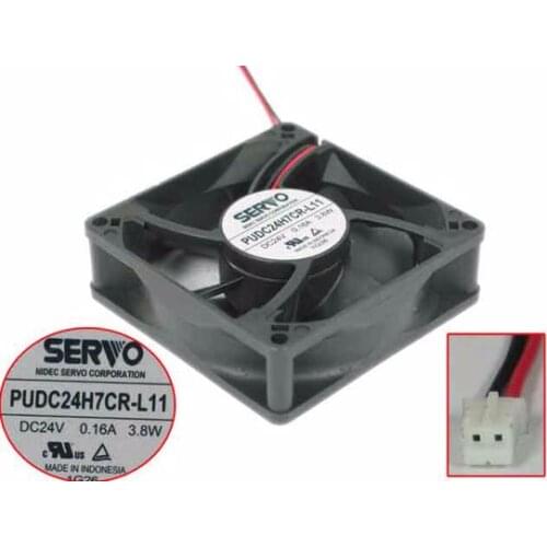 Japan PUDC24H7CR-L11 Server Cooling Cooling Fan DC 24V 0.16A 80x80x25mm 2-wire