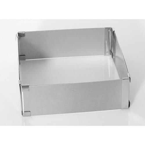 1PC 16-28CM Stainless Steel Square Mousse Cake Moulds Fondant Cake Decorating Ring Slicer Cutter DIY Baking Tools KX 176