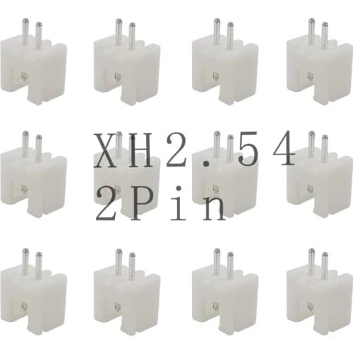 100Pcs 2.54mm Pitch Terminals Housing Pin Header 2Pin XH2.54 XH 2.54mm Connectors for 2P JST XH 2.54 Wire Cable Connector