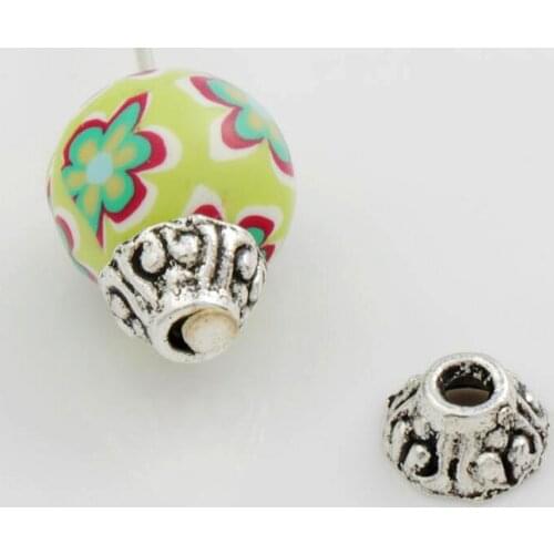 120Pcs 7x7mm Tibetan Silver Dots Cone End Caps Bead Cap Jewelry Findings Components L1030