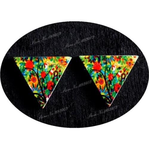 15 x 17mm Tree Triangle Wood Laser Cut Cabochon beads to make DIY Rings, Earrings, Brooch, Necklace pendant